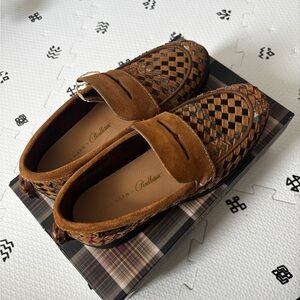 Cole Haan x Pendleton Brown Woven Leather Suede Loafers